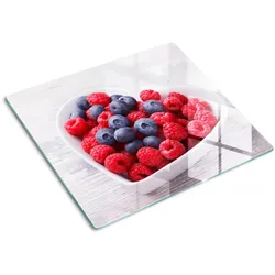 GLASPLATTE 60x52 cm Himbeeren Blaubeeren