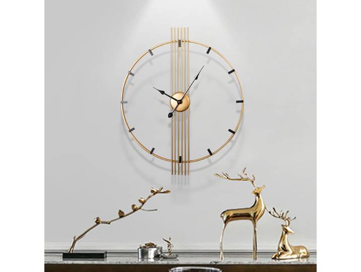 24 pouces 60 cm moderne Simple et atmosphérique salon grande horloge murale lumière nordique luxe en fer forgé maison silencieuse horloge murale