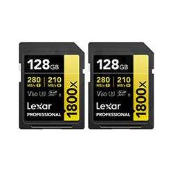 Lexar PRO 1800X SDXC U3 (V60) UHS-II R280/W205 128GB - 2PACK (128 GB, SDXC, U3, UHS-II) (52298565)