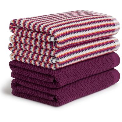 Handtuch Set MÖVE "Bliss Handtuch Set", bunt (berry), 4, Walkfrottier, Walkfrottier, Obermaterial: 100% Baumwolle, Handtuch-Sets, Perlstruktur mit leichtem Massageeffekt