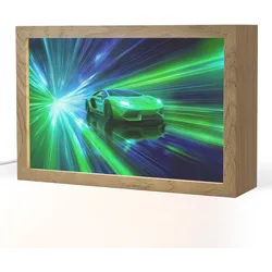 NACHTTISCHLAMPE Geschwindigkeit - Leicht - Sportwagen - Grün 30x20 cm