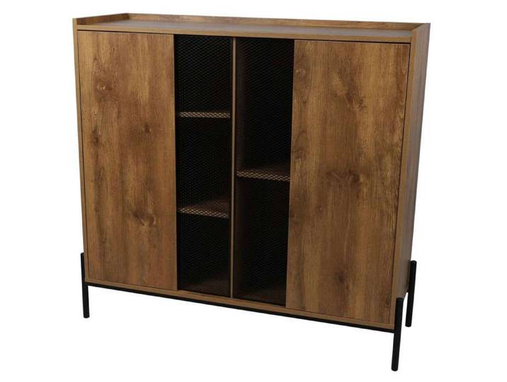 Urban Living - Buffet 2 portes Helio en bois et métal - Marron et noir