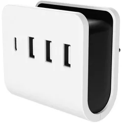 BigBuy Wandladegerät GAO (4 Ports), USB Ladegerät, Schwarz