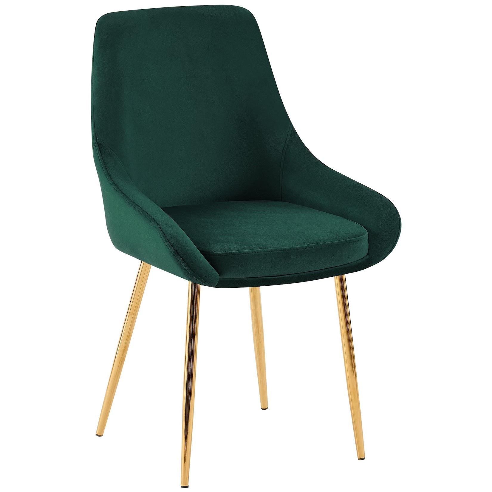 CLP Esszimmerstuhl Elmira Samt gold Farbe: grün, Material Gestell: Metall gold