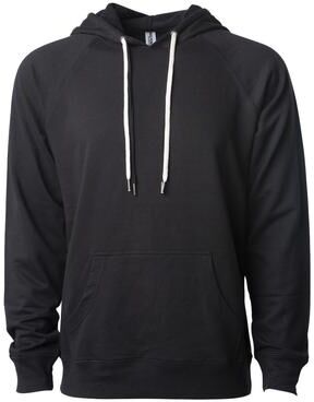 Independent Trading Co. SS1000 Icon Lightweight Loopback Terry Hooded Sweatshirt in Black size 2XL   Cotton/Polyester Blend