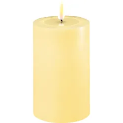 Deluxe Homeart LED Stumpenkerze Real Flame hellgelb, Ø7.5 x H12.5cm, hellgelb