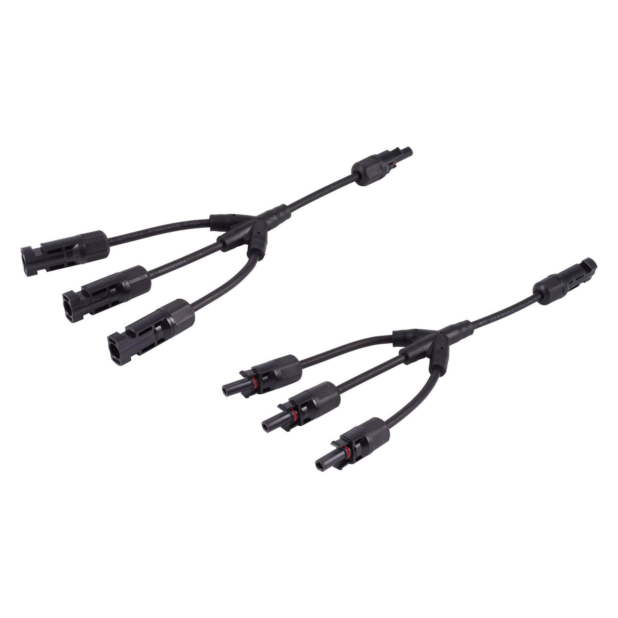 Shiverpeaks -PV4 T-Adapterkabel Set, 3/1, 6mm², schwarz/schwarz, 30cm (Solarstecker) (BS02-21053)