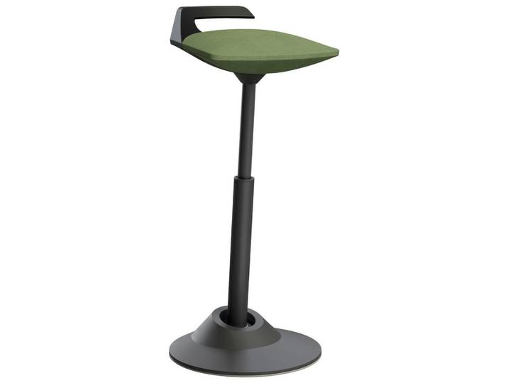 Aeris Bürohocker, Grün, Schwarz, Metall, Textil, Säule, rund, 38x60-93x38 cm, Made in Germany, Büromöbel, Bürostühle, Bürohocker