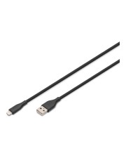 DIGITUS Lightning Silikon Anschlusskabel USB-A 0,5m schwarz 0,5 m (AK-600108-005-S)