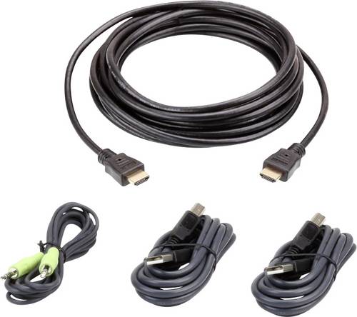 ATEN KVM Anschlusskabel [1x HDMI-Stecker, USB 2.0 Stecker A, Klinkenstecker 3.5 mm - 1x HDMI-Stecker, Klinkenstecker 3.5 mm, USB 2.0 Buchse B] 3.00