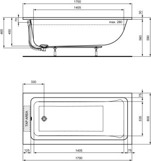 IDEAL STANDARD T540401 Duo-Badewanne La Dolce Vita