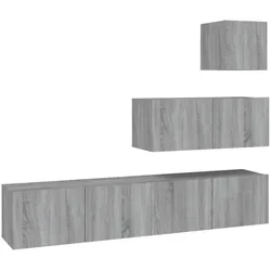Helloshop26 - 4-teiliges Sonoma-Möbelset aus Holzwerkstoff (Schrank Sideboard TV-Ständer Wohnzimmer Schlafzimmer Lounge) - 02_0024836