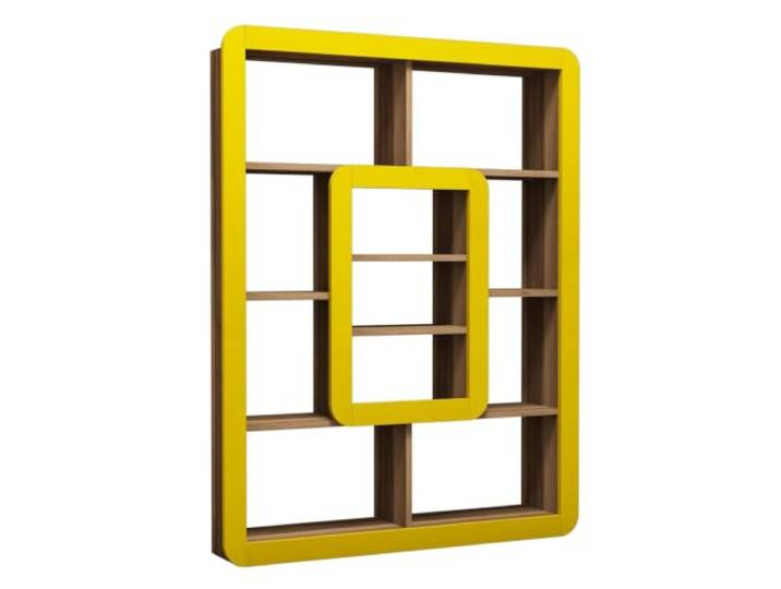 Modisches Bücherregal Woody Melaminbeschichtung Dicke 18 mm Breite 108 cm Walnussgelb