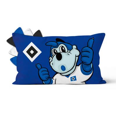 Dekokissen HAMBURGER SV "Hamburger SV Kissen HSV Nickikissen Hermann", Gr. 1 Stk., blau (mehrfarbig), 100% Polyester, Dekokissen_Sitzkissen_Kissenhüllen