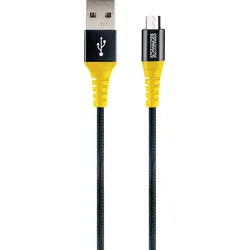 Schwaiger USB-Kabel USB 2.0 USB-A Stecker, USB-Micro-B Stecker 1.20 m Schwarz, Gelb reißfest WKUM105