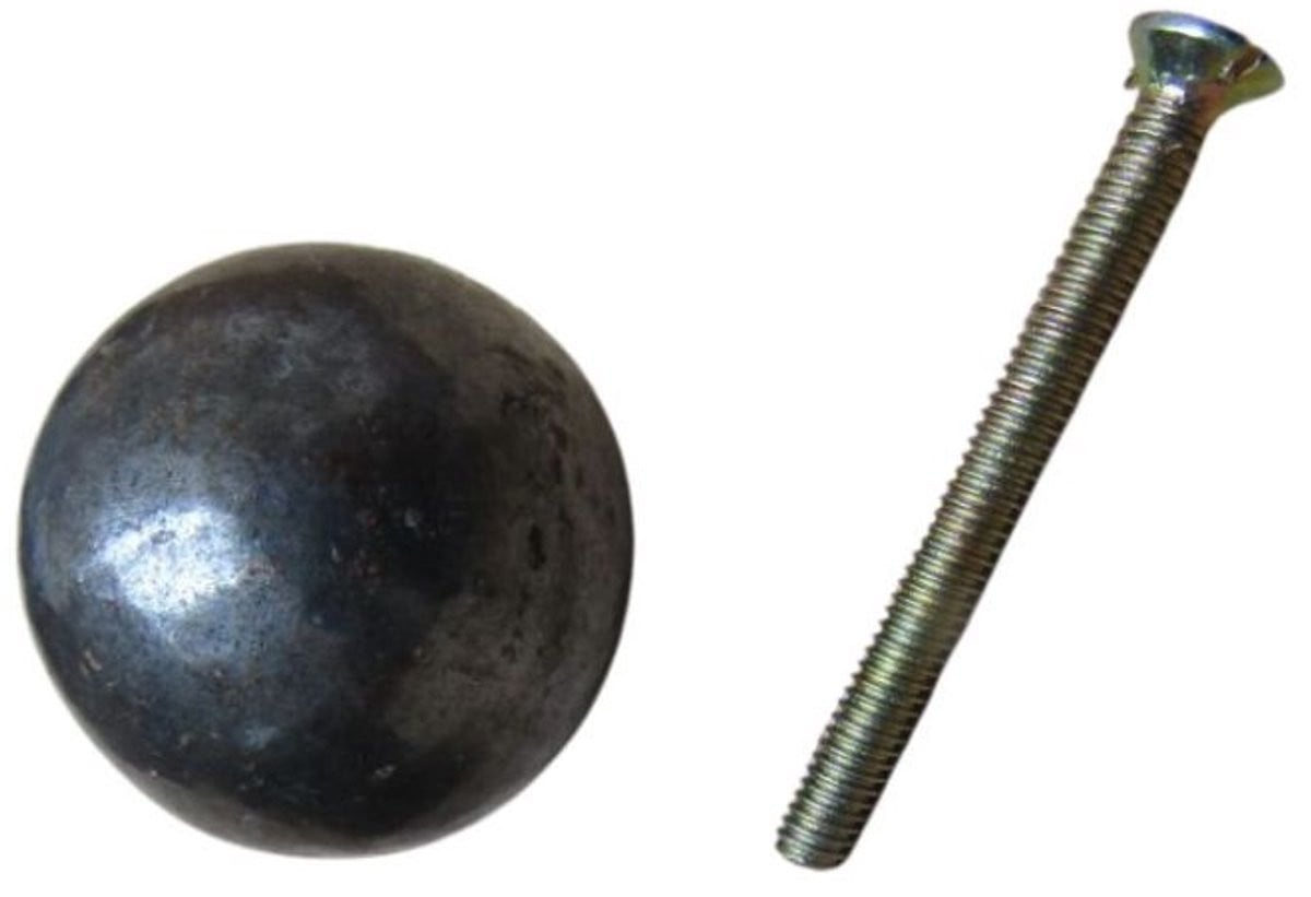 Cannon Ball Cabinet Knob Large - Antique Iron - 38mm