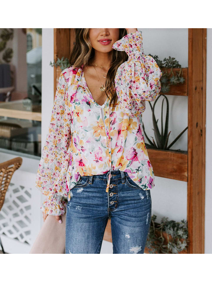 Milan Kiss Bluse in Bunt - XL