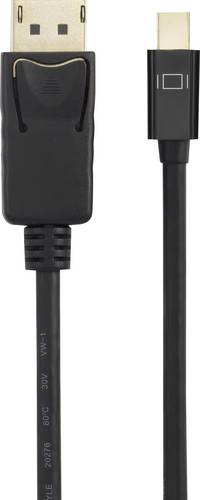 Renkforce Mini-DisplayPort / DisplayPort Adapterkabel Mini DisplayPort Stecker, DisplayPort Stecker 2.00m Schwarz RF-4538176