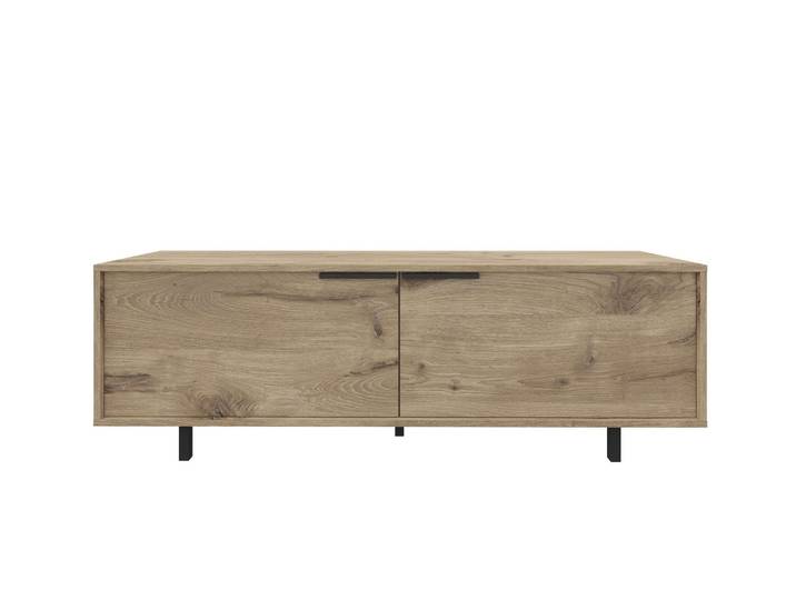 Lowboard GOODPRODUCT Dinant , braun (wiking eiche), B:150cm H:50cm T:38cm, Holzwerkstoff, Sideboards, Lowboard, TV-Kommode mit 2 Klappen, Kabeldurchführung, Breite 150 cm, Höhe 50 cm