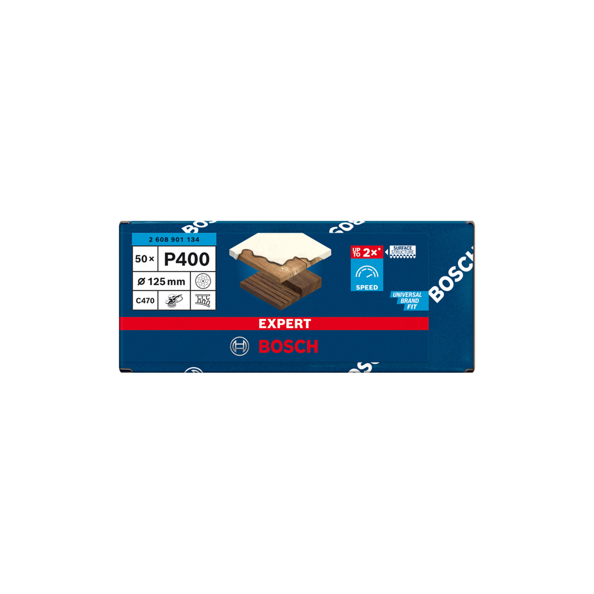 Bosch EXPERT C470 Schleifpapier Mehrloc für Exzenterschleifer 125mm G 400 5-tlg. für Exzenterschleifer (2608901134)
