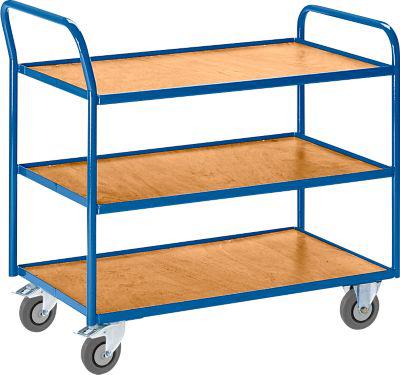 Tischwagen, gekröpfter Schiebebügel, 3 Etagen