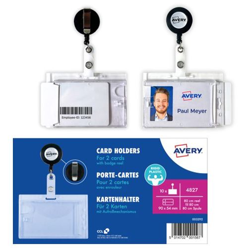AVERY Zweckform Namensschilder mit Clip 90,0 x 54,0 mm, 10 St.