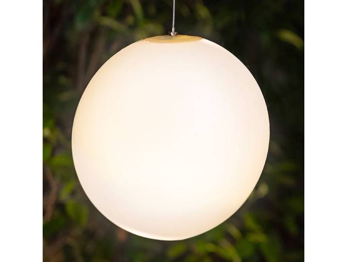 Suspension d'extérieur rechargeable Ø 35cm Blanc/Blanc