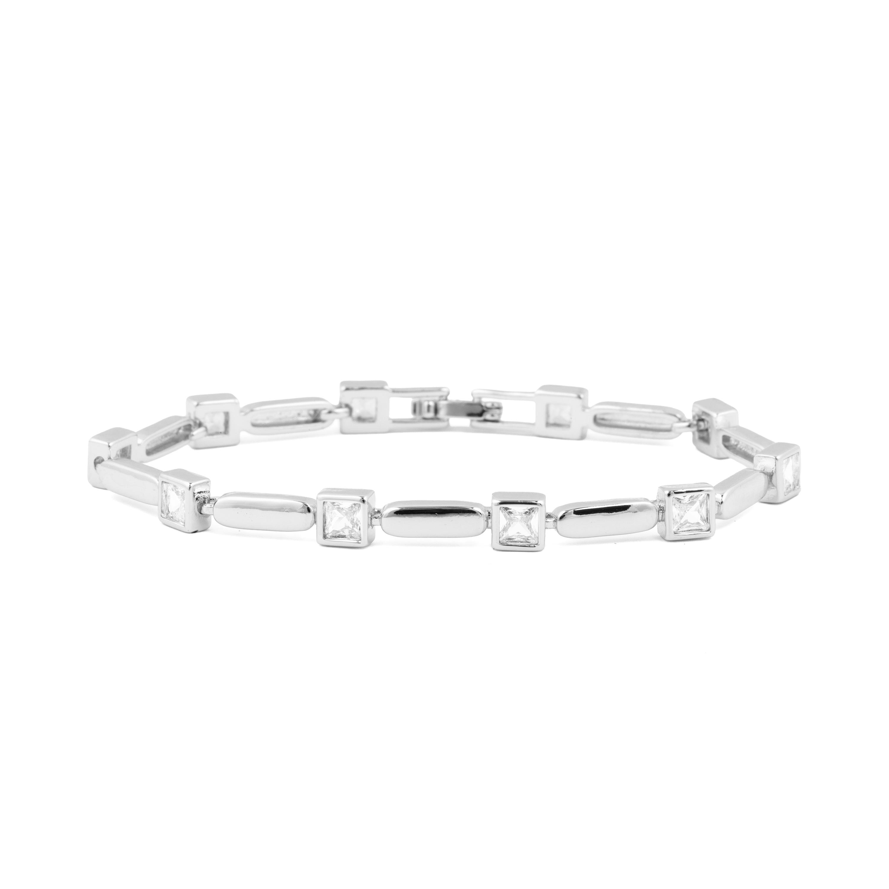 Luxenter Armband aus funkelnden Zirkonia, rhodiniert – Aslion