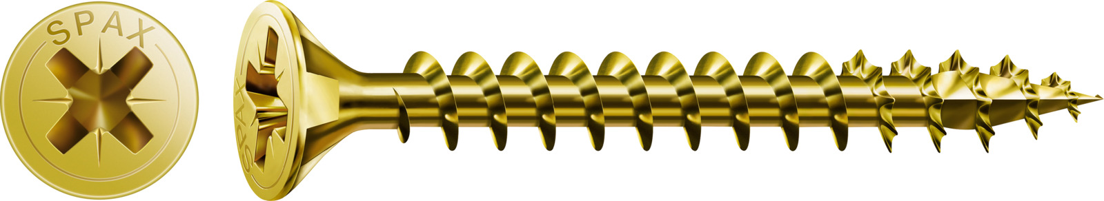 SPAX Universalschraube YELLOX - Vollgewinde, Senkkopf, Kreuzschlitz, 4CUT 1081020400155
