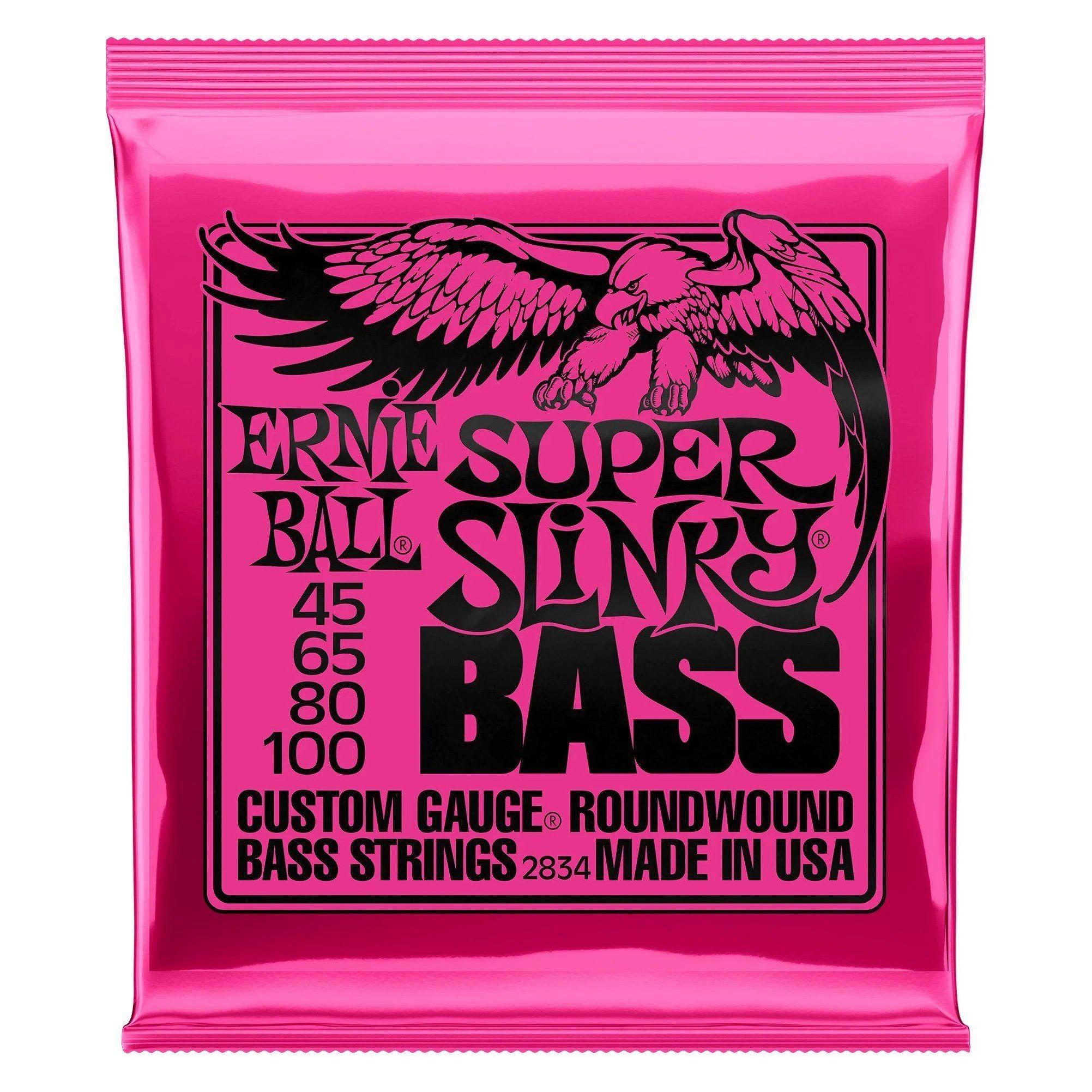 Ernie Ball Super Slinky (4x, E-Bass, 0.10") (EB2834)