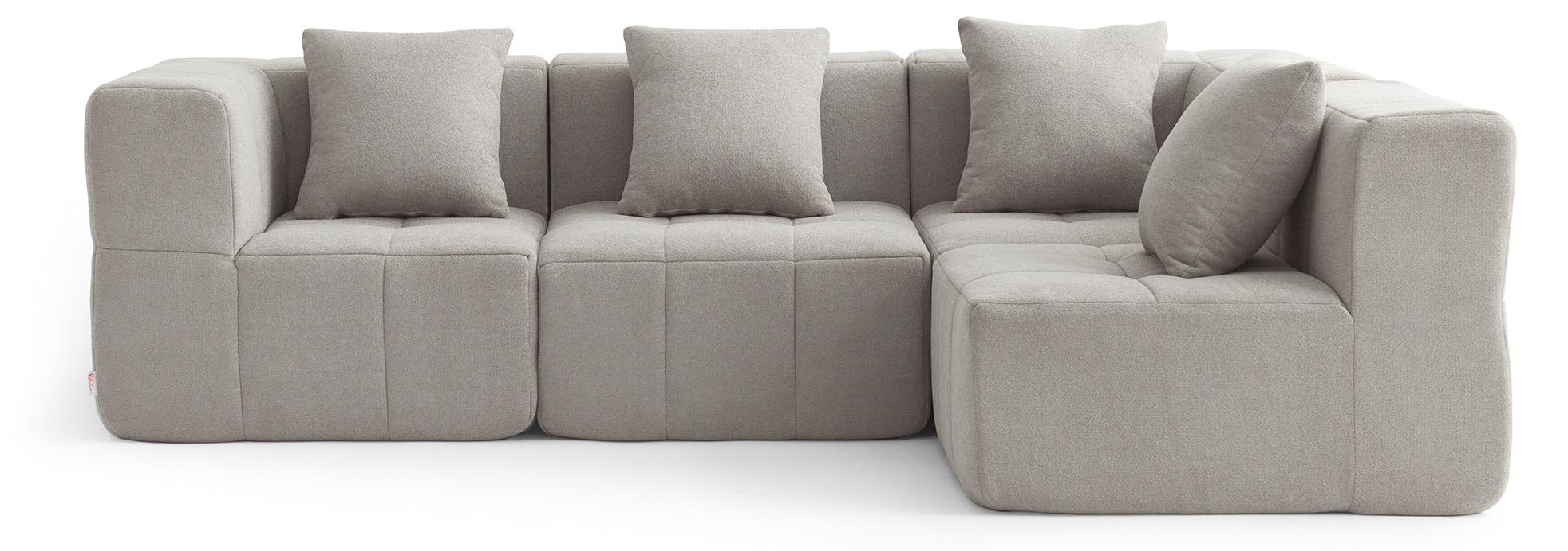 MILYSOFA SOFABULOUS 4-Sitzer-Modul-Ecksofa, feiner Schlingenstoff, Steinbeige