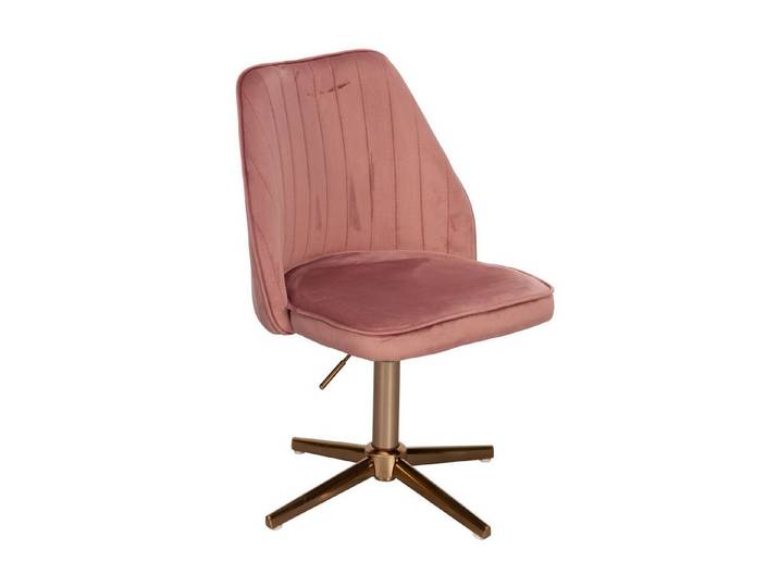 Wohnling Drehstuhl Rosa Samt Schreibtischstuhl Drehbar Schalenstuhl Home Office (Design Schalenstuhl Drehbar mit Lehne, Samt Rosa), Drehbar, Schreibtischstuhl 120 kg Höhenverstellbar