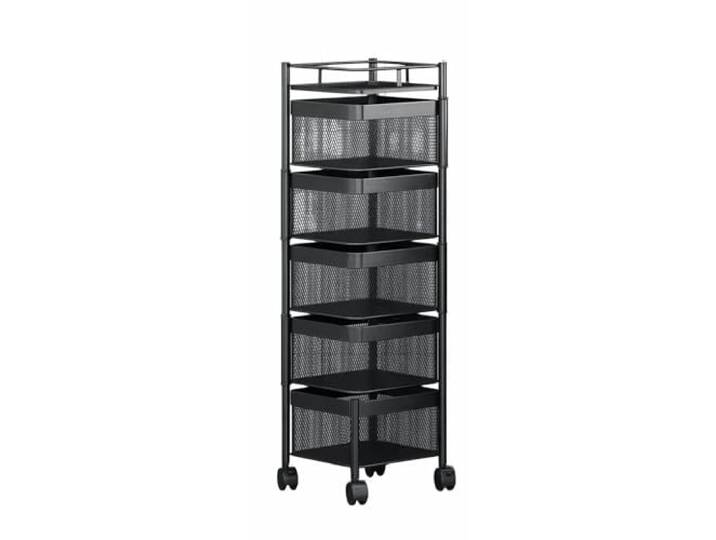 Rv2sGf3kH Küchenwagen 5-stöckiger mobiler Küchenwagen, Gemüse- und Obstlagerregal, rollendes Allzweckregal(Schwarz)