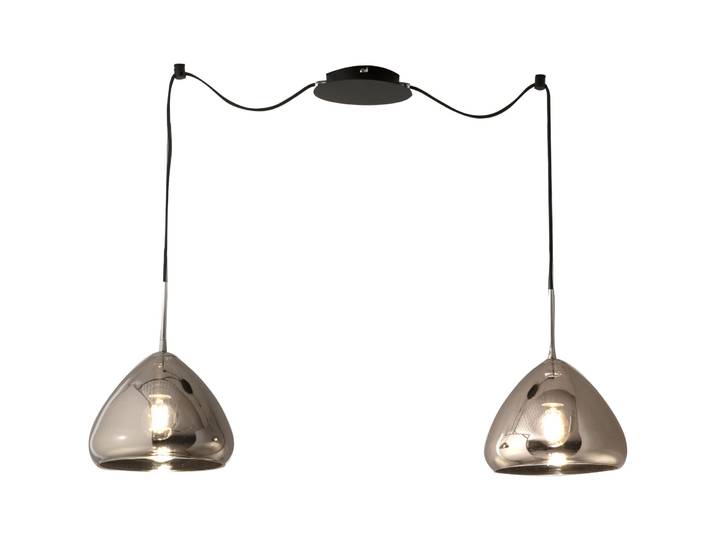 Pendellampe Ove verchromt Metall/Glas