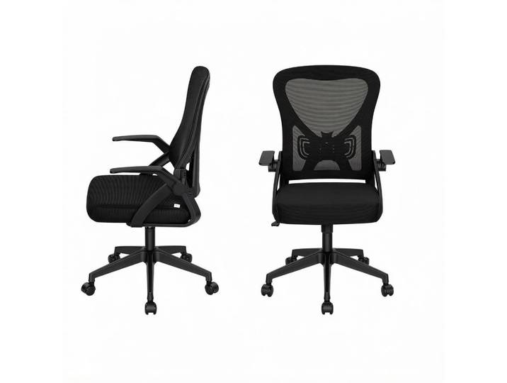Gisaae Drehstuhl ergonomisches Design höhenverstellbar bis 150 kg, Schwarz, Leder, 47x102x42 cm, Büromöbel, Bürostühle, Drehstühle