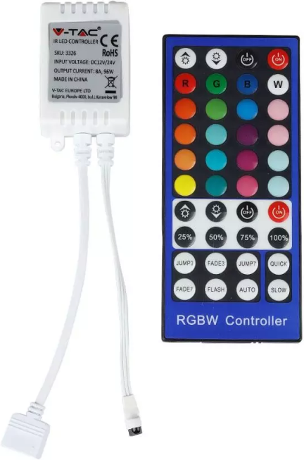 V-Tac Controller Striscia Led Rgb+w Con Telecomando 40 Tasti Mod. 3326