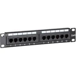 Ds-It Patchpanel 10”, 12-fach UTP Patchpanel CAT 6, Server Zubehör, Schwarz