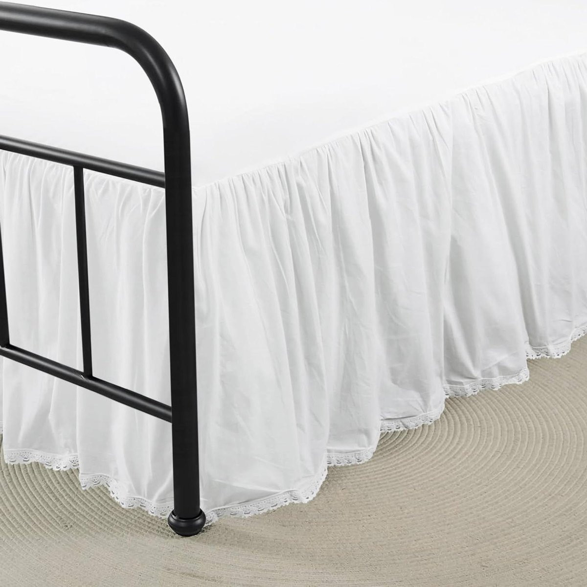 Bedrok Slaapkamer Decoratie Split Corners 21 inch drop twin Wit