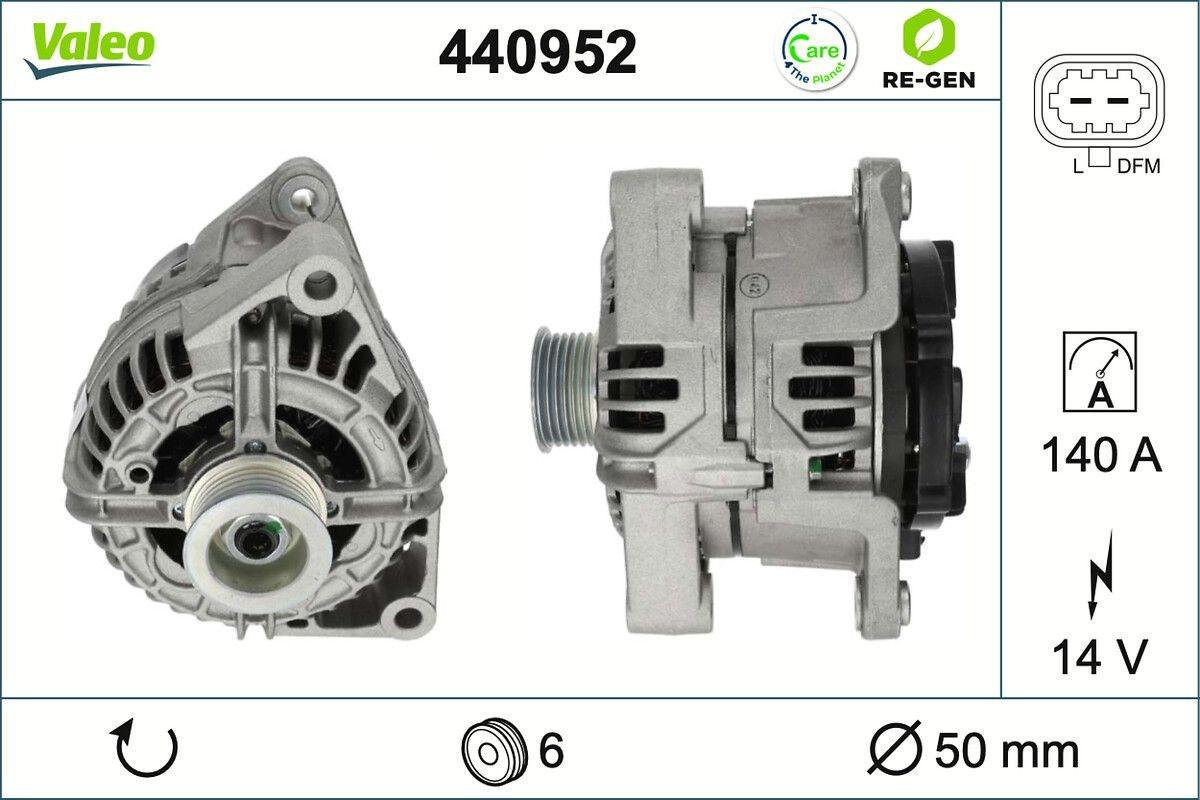 VALEO 440952 Lichtmaschine Generator LiMa 140A 14V für SAAB 9-3 (YS3F)