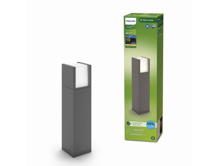 Philips Arbour sokkellamp - Ultra Efficient - antraciet - 3\,8W