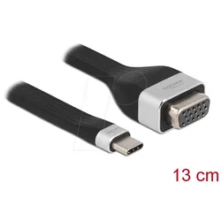 DELOCK 86730 - Adapterkabel USB C  > VGA, 1080p, flach, 13 cm