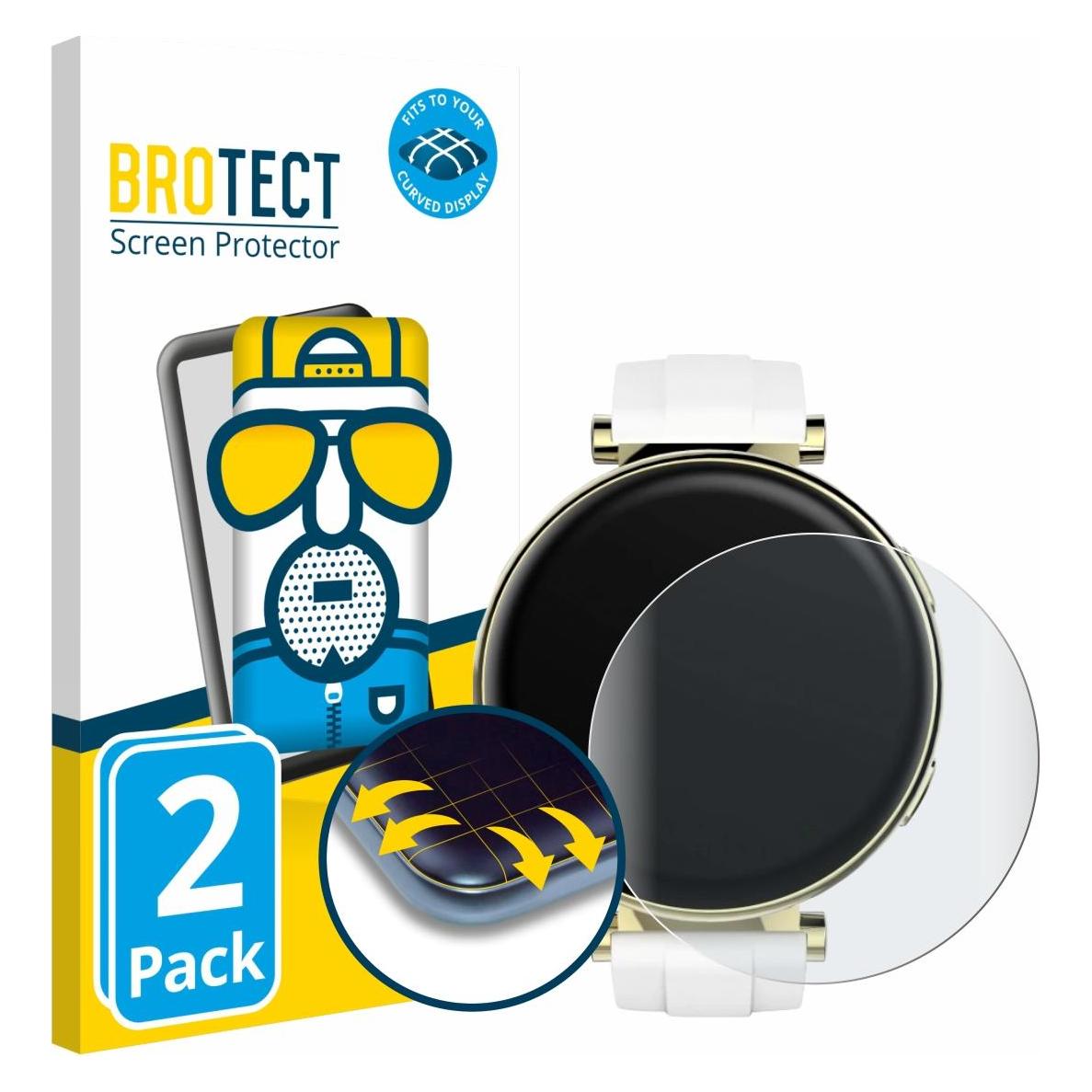 Brotect Fullscreen für Hama Smartwatch 7000 Schutzfolie Displayschutz Folie Matt Entspiegelungsfolie (5661906)