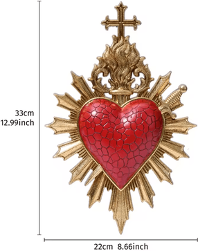 Inspire Curations Flame Heart Arrow Wall Pendant Minimalist Resin Love Symbol Decor a20chuanxinjian jin