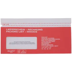 Docufix, Lieferscheintasche, Dokumententasche C6/5 weiss/rot 500 St. (C6/5, 500 Stk.)