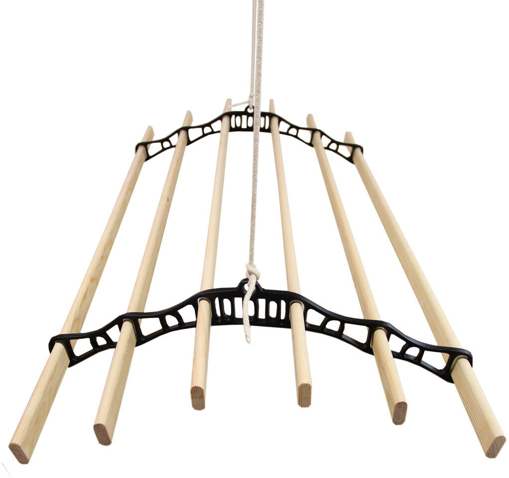 Rebrilliant Wall-Mounted Drying Rack Light Wood/Black 14cm H x 150cm x 56cm D