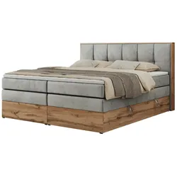 Boxspringbett mit Bettkasten  ¦ grau ¦ Maße (cm): B: 148 H: 113