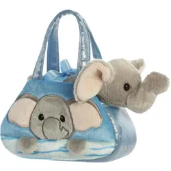 Aurora Fancy blau/grauer Peek-a-Boo Elefant in einer Tragetasche ca. 21 cm - Plüschfigur (21 cm)