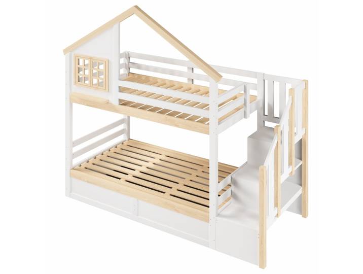 Lit mezzanine en pin blanc 90 x 200 cm