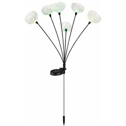 LED Solarleuchte Stecklampe Blüten Farbwechsler Gartenleuchte Solarblumen Beetstecker Erdspieß, 6x RGB LED Farbwechsel, H 70 cm