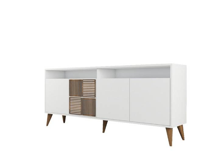 Buffet en bois  Milan  - 180 x 35 x 78 cm - Blanc
